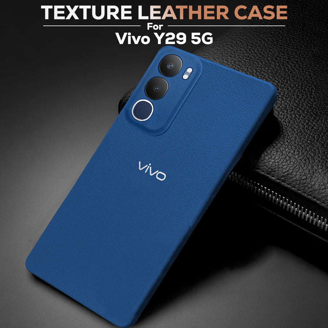 Vivo Y29 5G Solid Color Leather Texture Matte Phone Back Case