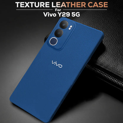 Vivo Y29 5G Solid Color Leather Texture Matte Phone Back Case