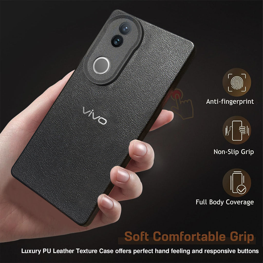 Vivo V50 5G Solid Color Leather Texture Matte Phone Back Case