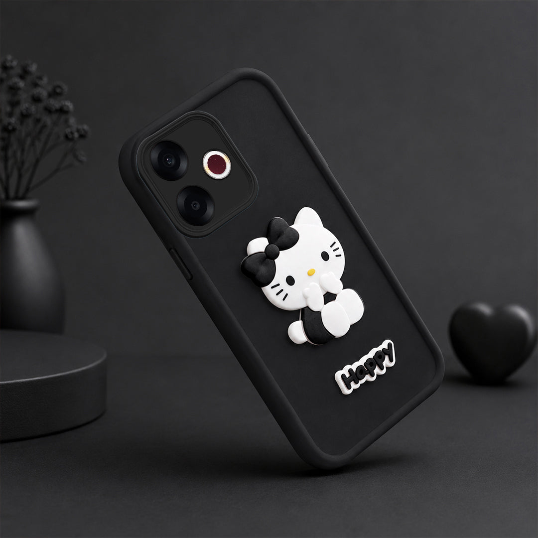 OPPO F33 PRO 5G Soft Silicone 3D Hello Kitty character design Back Case with Camera Protection