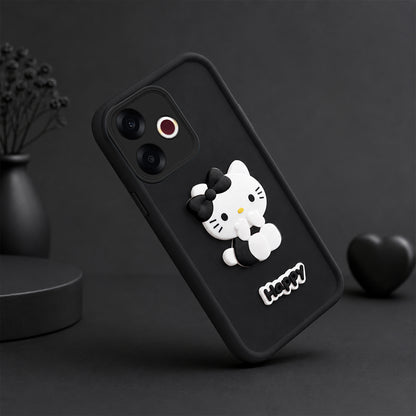 OPPO F33 PRO 5G Soft Silicone 3D Hello Kitty character design Back Case with Camera Protection