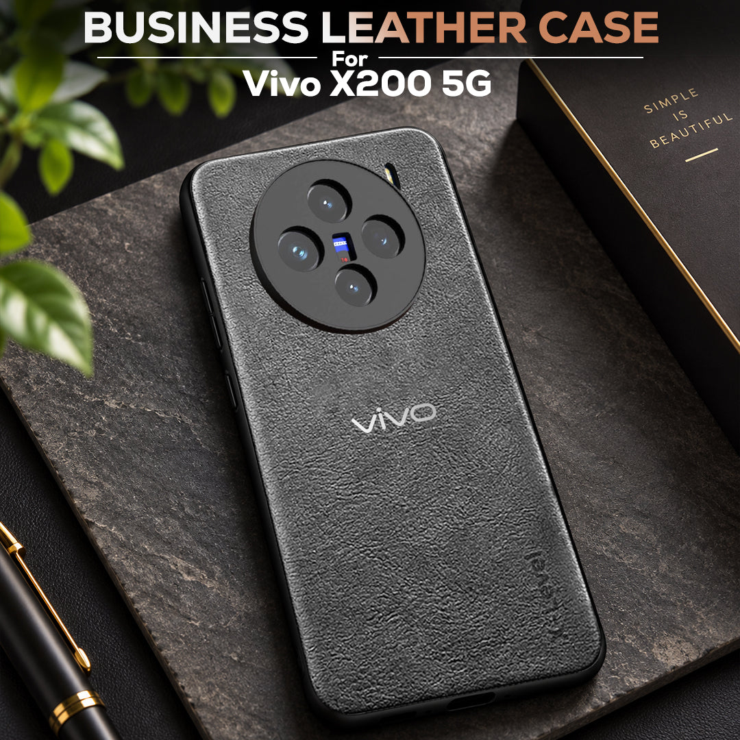 VIVO X200 5G  Business Style PU LEATHER PROTECTIVE BACK CASE WITH CAMERA PROTECTION
