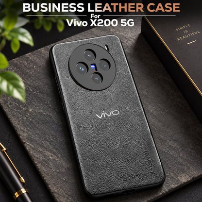 VIVO X200 5G  Business Style PU LEATHER PROTECTIVE BACK CASE WITH CAMERA PROTECTION