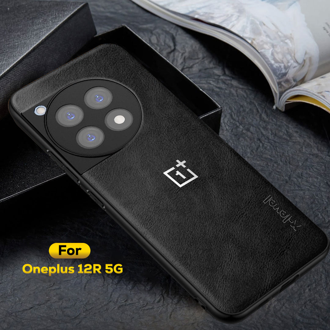 ONEPLUS 12R 5G Business Style PU LEATHER PROTECTIVE BACK CASE WITH CAMERA PROTECTION