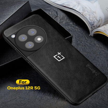 ONEPLUS 12R 5G Business Style PU LEATHER PROTECTIVE BACK CASE WITH CAMERA PROTECTION