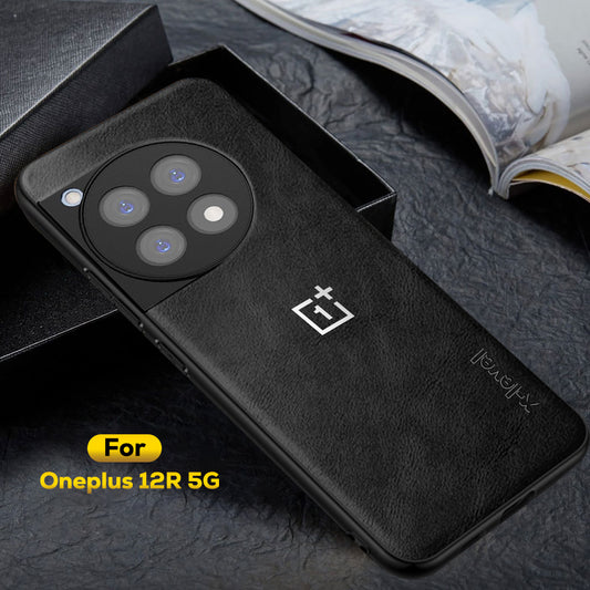 ONEPLUS 12R 5G Business Style PU LEATHER PROTECTIVE BACK CASE WITH CAMERA PROTECTION
