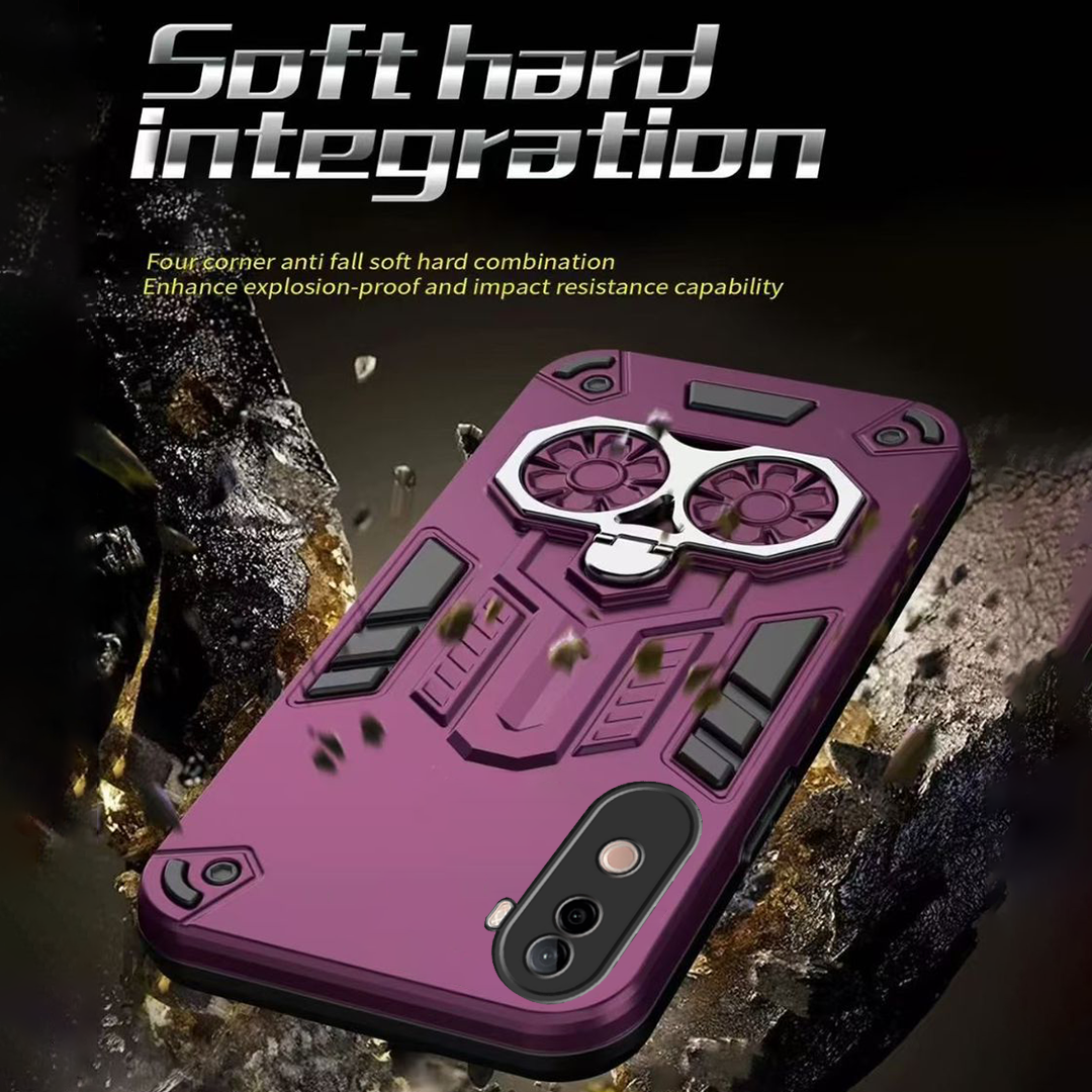 Vivo V40e 5G Armor knight Series Camera Protection 2 in 1 Shockproof Phone Cover with Kickstand