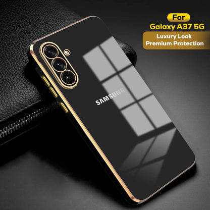 Samsung GALAXY A37 5G ULTRA-SHINE GOLD ELECTROPLATED LUXURIOUS  BACK CASE WITH CAMERA PROTECTION