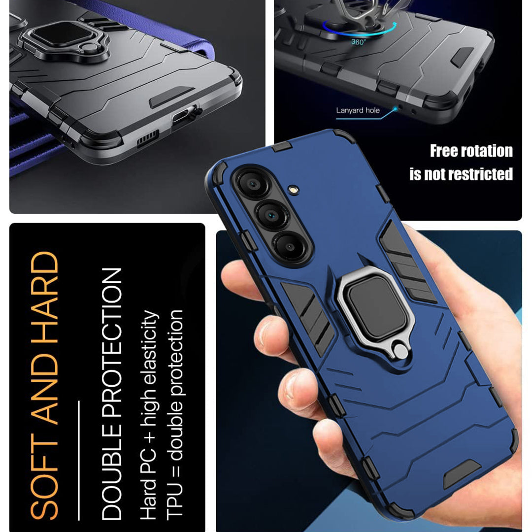 Galaxy A54 5G Black Panther Metal Bracket Shockproof Protective Back Case
