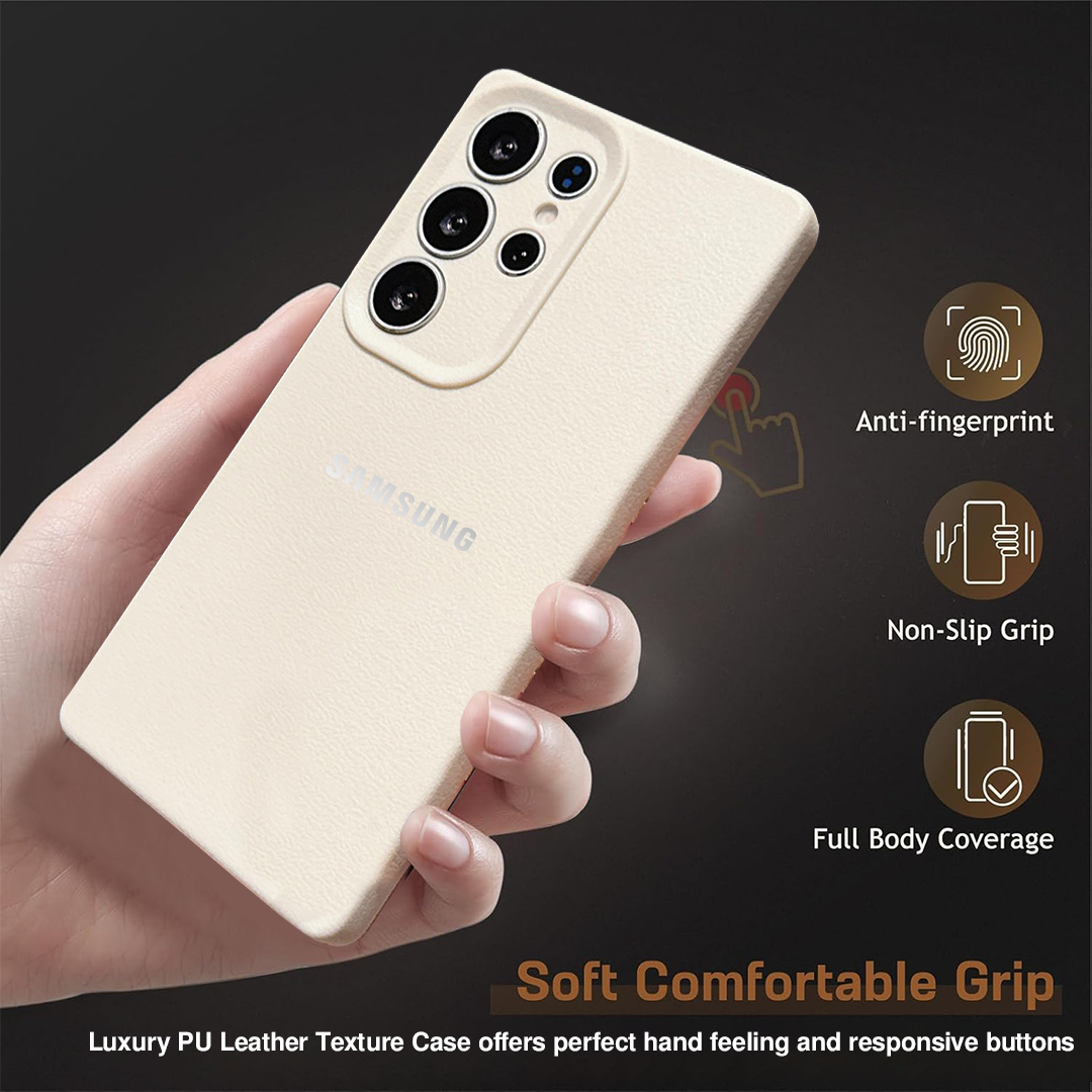 Samsung Galaxy S25 Ultra 5G Solid Color Leather Texture Matte Phone Back Case