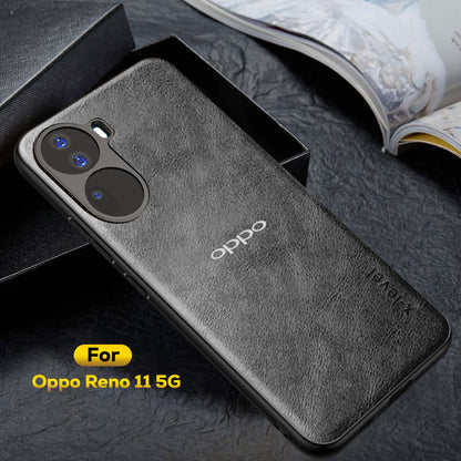OPPO RENO 11 5G  Business Style  PU LEATHER PROTECTIVE BACK CASE WITH CAMERA PROTECTION