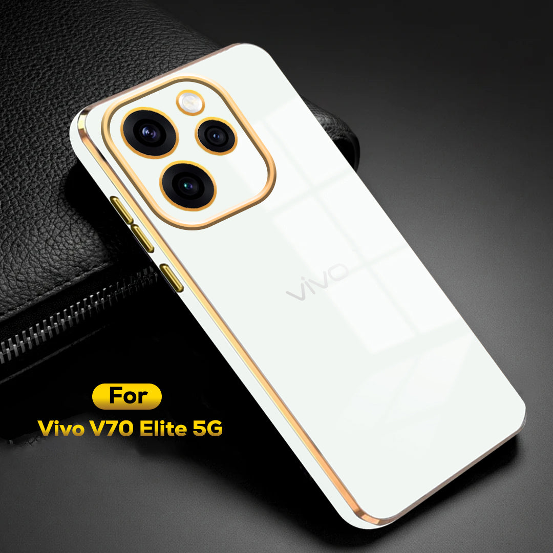 VIVO V70 ELITE 5G ULTRA-SHINE GOLD ELECTROPLATED LUXURIOUS  BACK CASE WITH CAMERA PROTECTION
