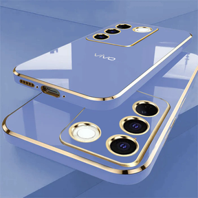 VIVO Y200 5G ULTRA-SHINE GOLD ELECTROPLATED LUXURIOUS  BACK CASE WITH CAMERA PROTECTION