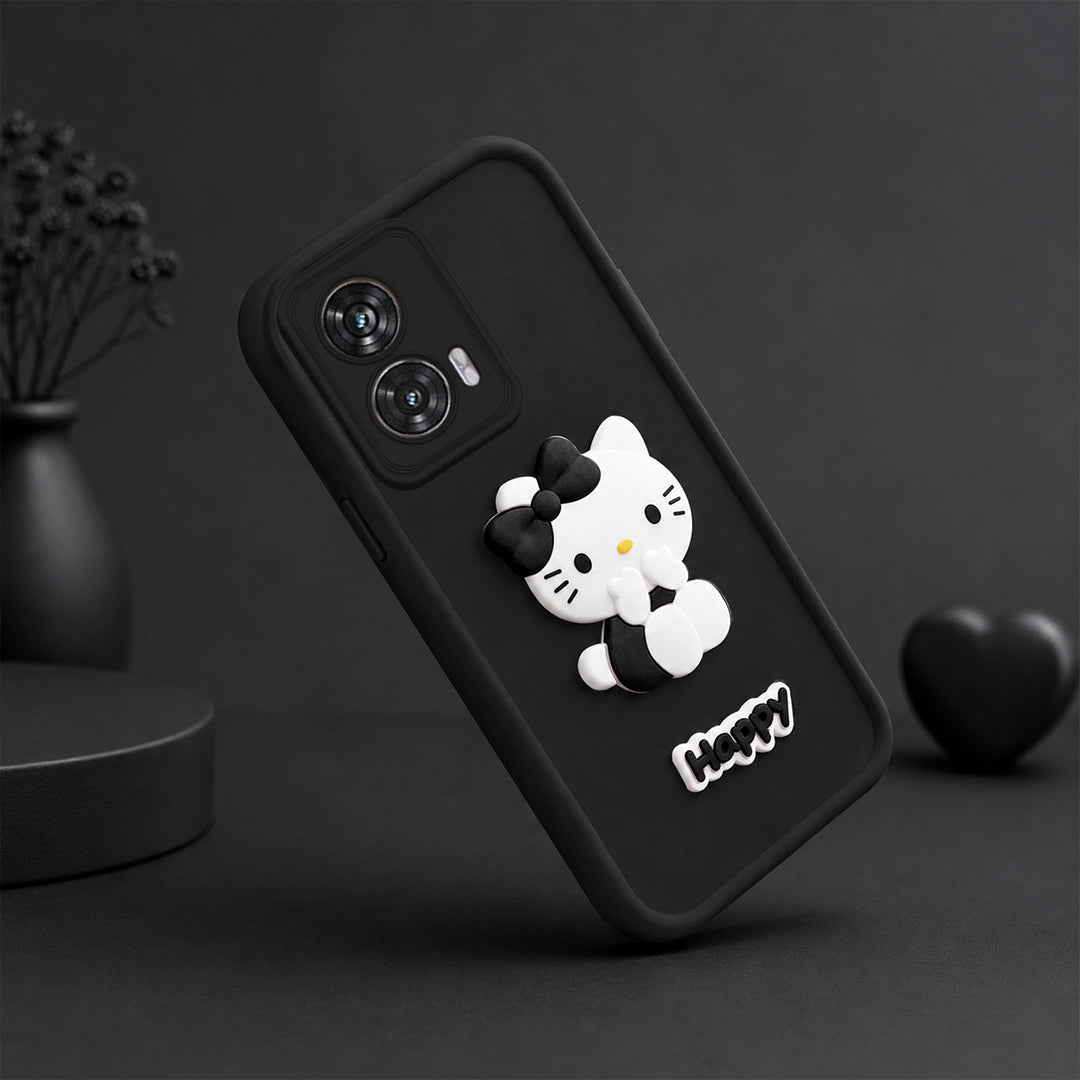 MOTOROLA EDGE 50 FUSION 5G Soft Silicone 3D Hello Kitty character design Back Case with Camera Protection