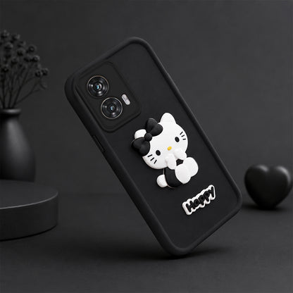 MOTOROLA EDGE 50 FUSION 5G Soft Silicone 3D Hello Kitty character design Back Case with Camera Protection