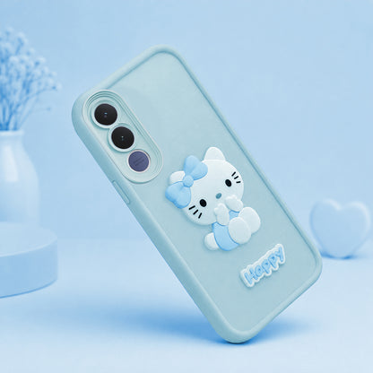 VIVO V70FE 5G Soft Silicone 3D Hello Kitty character design Back Case with Camera Protection