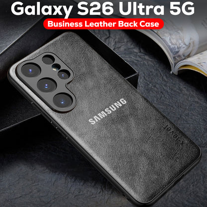 Samsung Galaxy S26 ULTRA 5G BUSINESS STYLE PU LEATHER PROTECTIVE BACK CASE WITH CAMERA PROTECTION