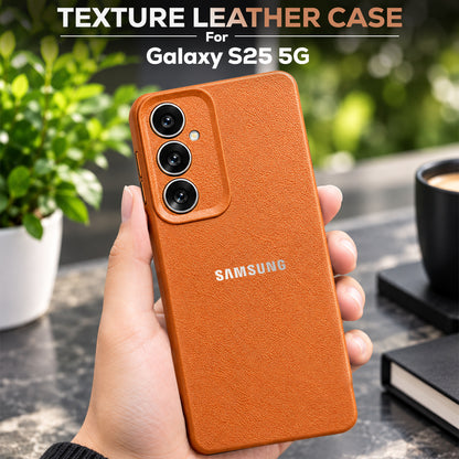 Samsung Galaxy S25 5G Solid Color Leather Texture Matte Phone Back Case