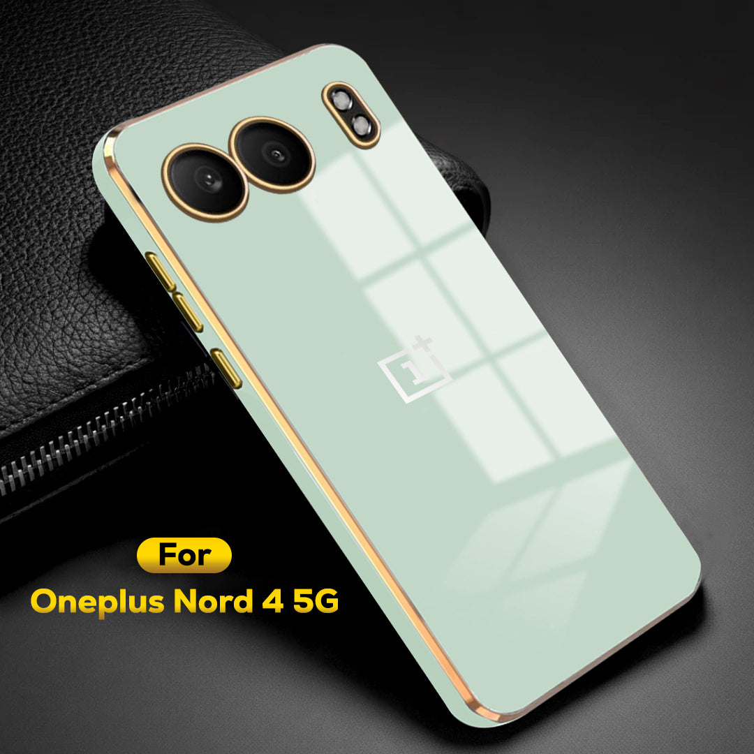 ONEPLUS NORD 4 5G ULTRA-SHINE GOLD ELECTROPLATED LUXURIOUS  BACK CASE WITH CAMERA PROTECTION