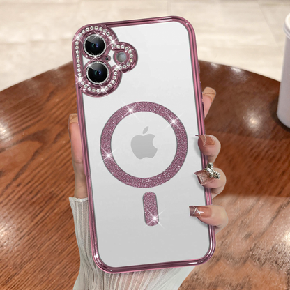 IPHONE 16 PLUS 5G Diamond Gradient Plated MagSafe TPU With Camera Lens Protection Phone Case