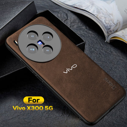 VIVO X300 5G  Business Style PU LEATHER PROTECTIVE BACK CASE WITH CAMERA PROTECTION