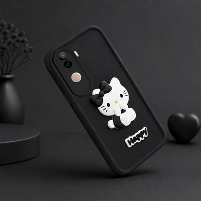 VIVO V40E 5G Soft Silicone 3D Hello Kitty character design Back Case with Camera Protection