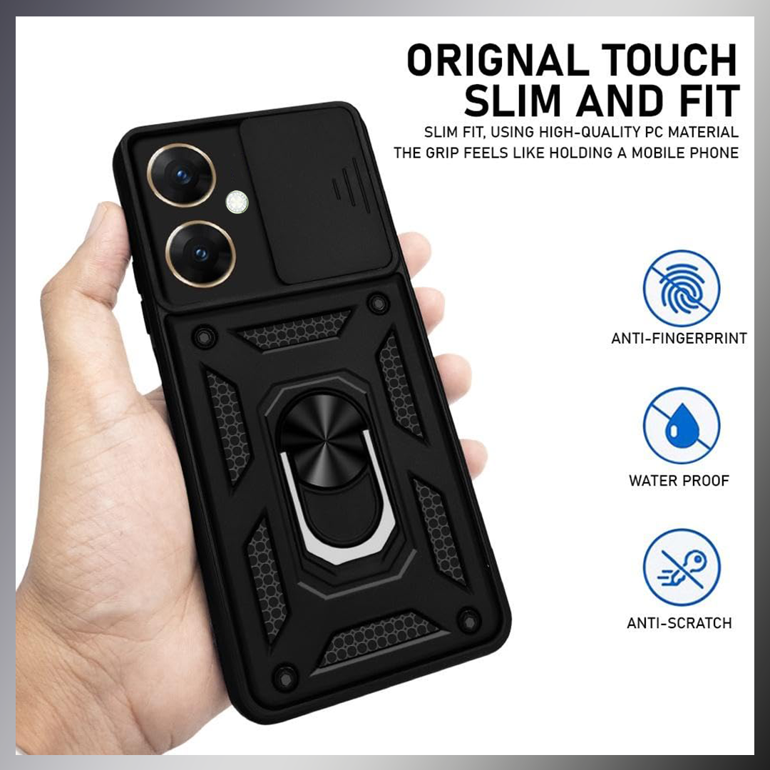 ONEPLUS NORD CE3 LITE 5G Armor Military-grade Case With Sliding Camera Cover & 360 Kickstand