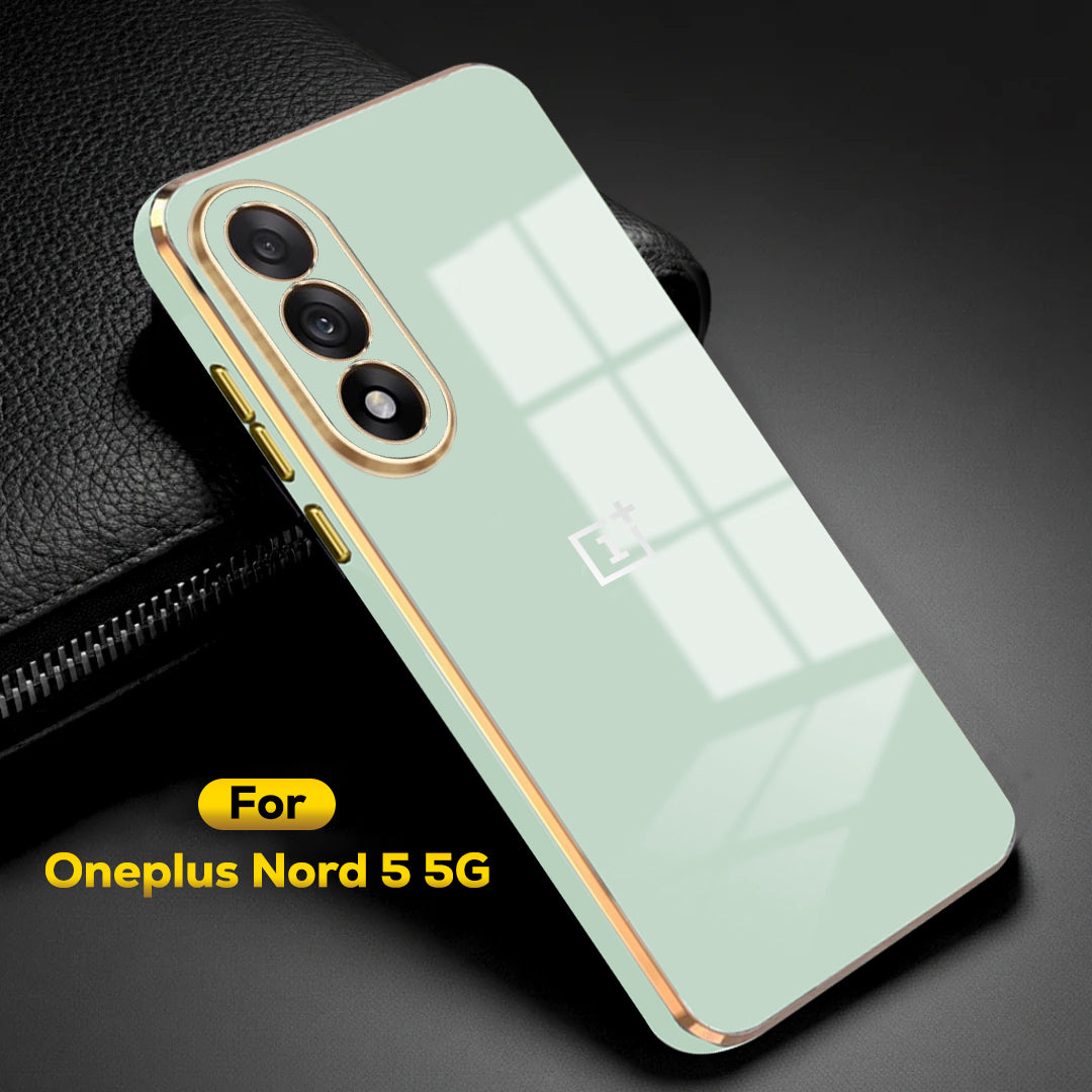 ONEPLUS NORD 5 5G ULTRA-SHINE GOLD ELECTROPLATED LUXURIOUS  BACK CASE WITH CAMERA PROTECTION