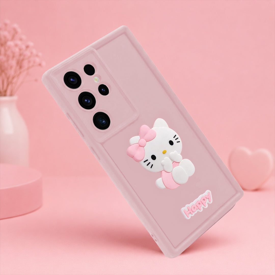 Samsung Galaxy S26 ULTRA 5G Soft Silicone 3D Hello Kitty character design Back Case with Camera Protection