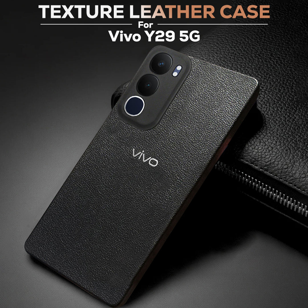 Vivo Y29 5G Solid Color Leather Texture Matte Phone Back Case