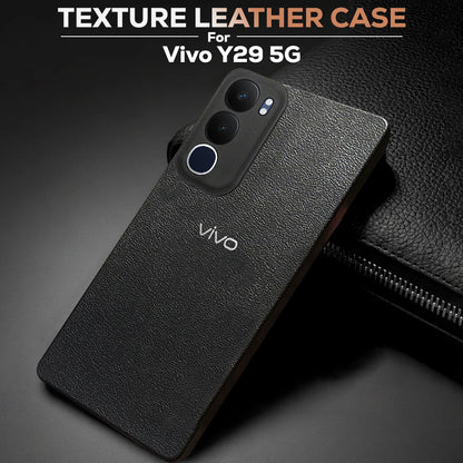 Vivo Y29 5G Solid Color Leather Texture Matte Phone Back Case