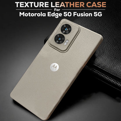 MOTO EDGE 50 FUSION 5G Solid Color Leather Texture Matte Phone Back Case