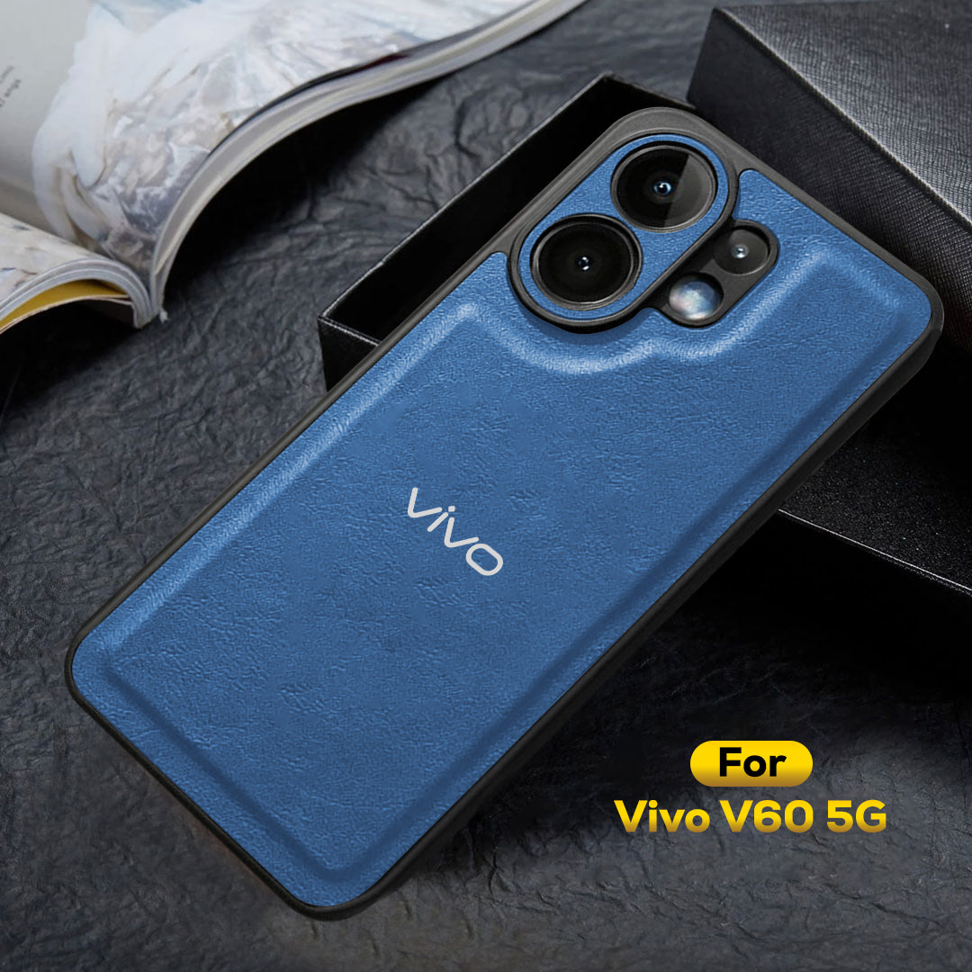 VIVO V60 5G Silicone Leather Back Cover - High Quality Protective Camera Lens Shield Case
