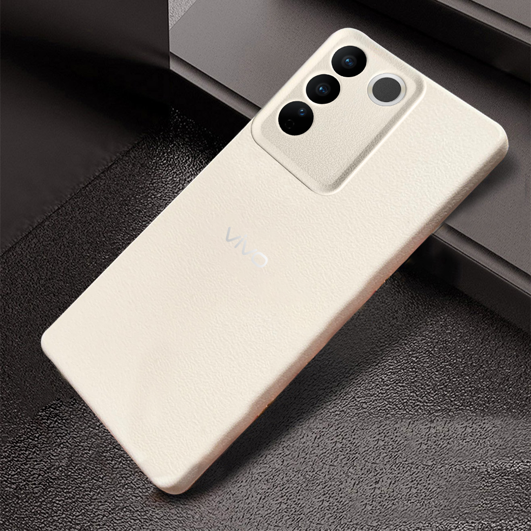 VIVO V27 5G Solid Color Leather Texture Matte Phone Back Case