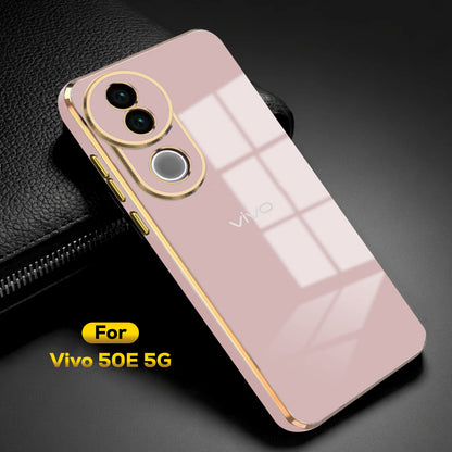 VIVO V50e 5G ULTRA-SHINE GOLD ELECTROPLATED LUXURIOUS  BACK CASE WITH CAMERA PROTECTION
