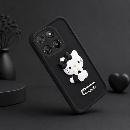 MOTOROLA EDGE 60 PRO 5G Soft Silicone 3D Hello Kitty character design Back Case with Camera Protection