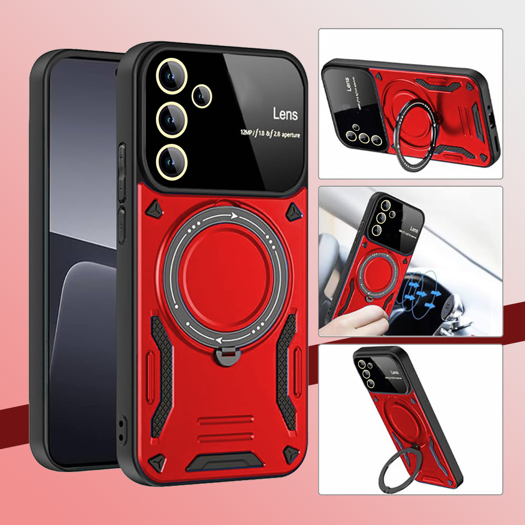 SAMSUNG GALAXY S23 FE 5G Heavy Duty Rugged Shockproof Camera Lens Protector Phone Cover with Kickstand