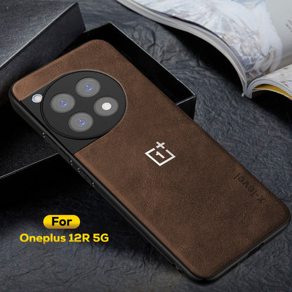 ONEPLUS 12R 5G Business Style PU LEATHER PROTECTIVE BACK CASE WITH CAMERA PROTECTION