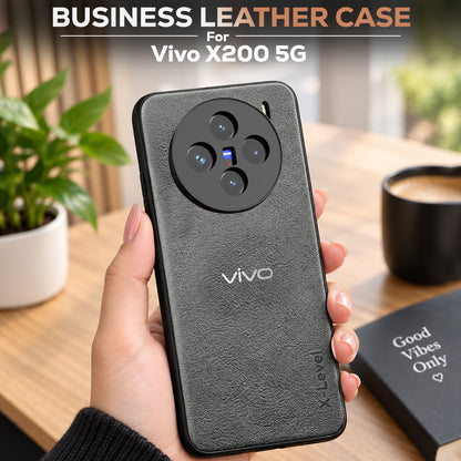 VIVO X200 5G  Business Style PU LEATHER PROTECTIVE BACK CASE WITH CAMERA PROTECTION