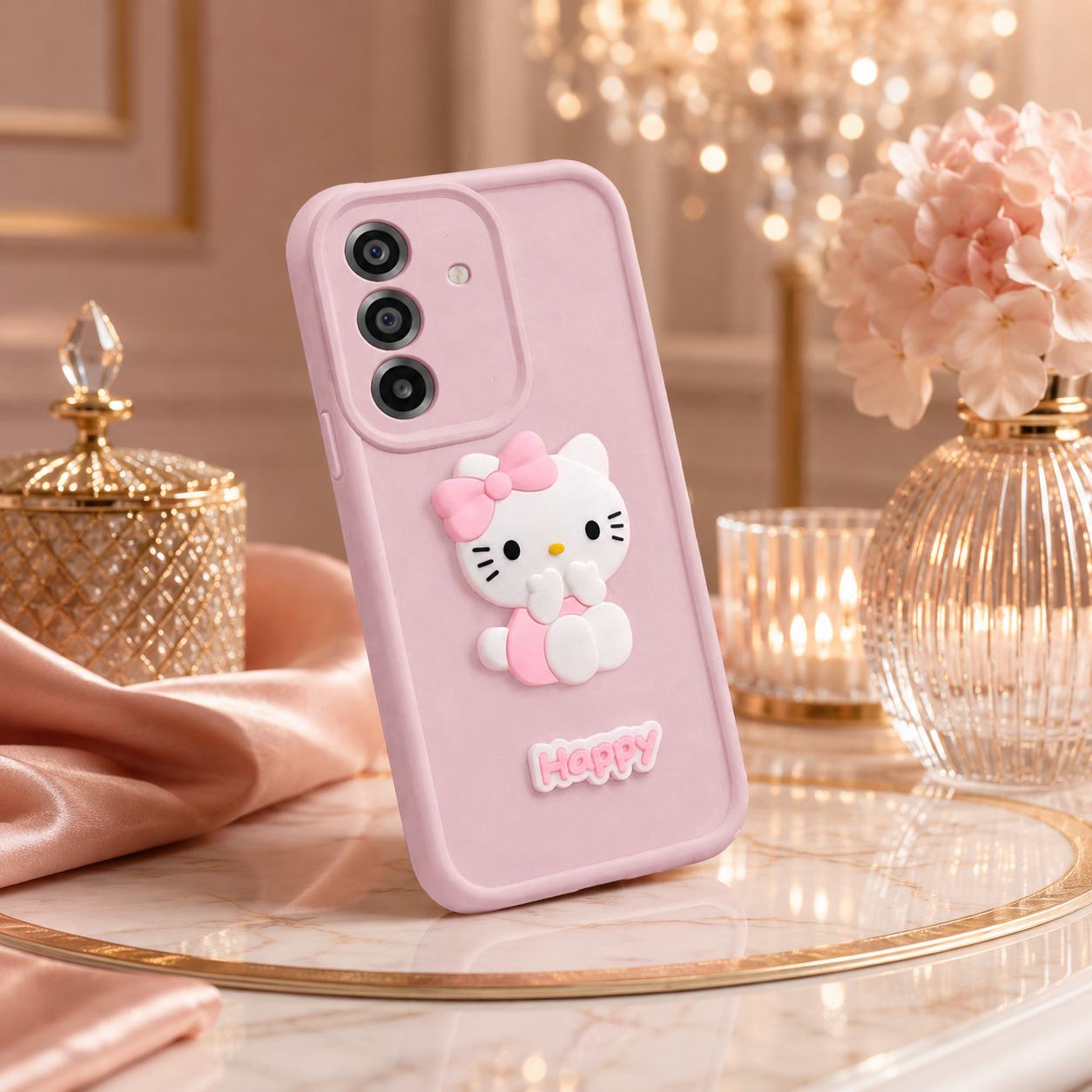 Samsung Galaxy A17 5G Soft Silicone 3D Hello Kitty character design Back Case with Camera Protection