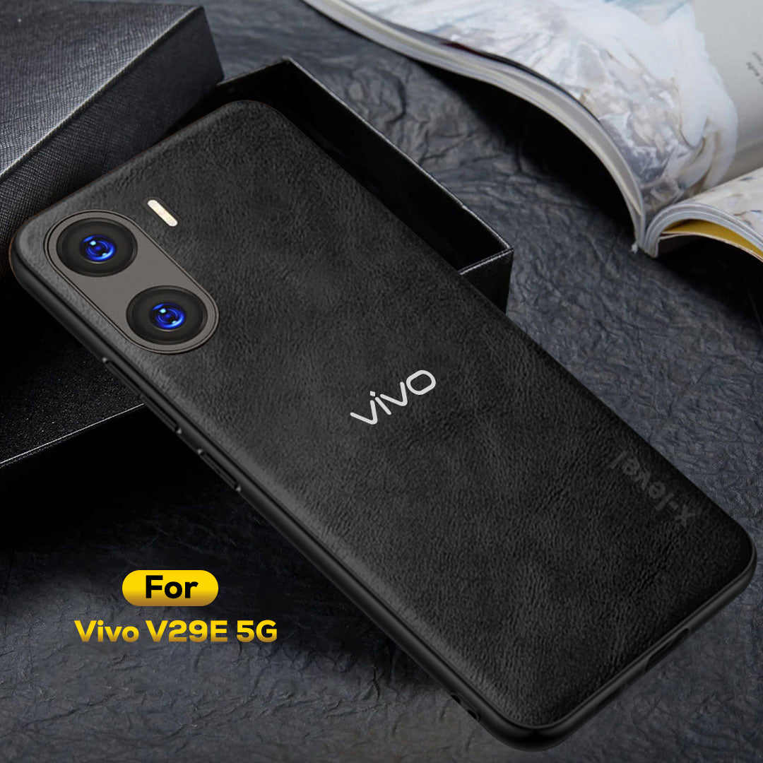 VIVO V29E 5G Business Style PU LEATHER PROTECTIVE BACK CASE WITH CAMERA PROTECTION