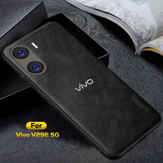 VIVO V29E 5G Business Style PU LEATHER PROTECTIVE BACK CASE WITH CAMERA PROTECTION