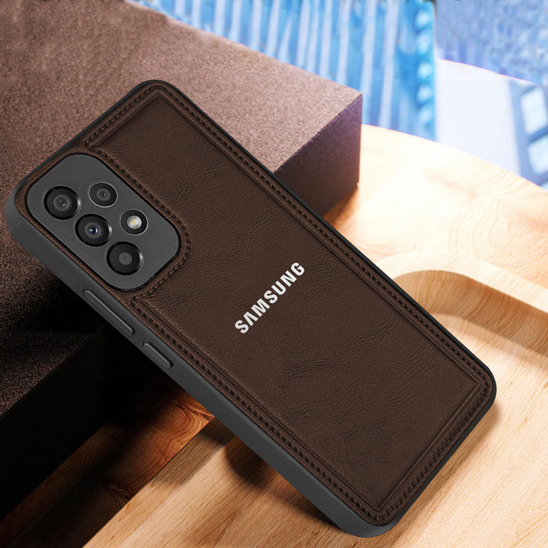 Samsung Galaxy A73 5G Vintage Leather Stitched Protective Back Case