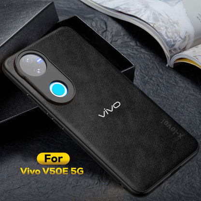 VIVO V50E 5G  Business Style PU LEATHER PROTECTIVE BACK CASE WITH CAMERA PROTECTION