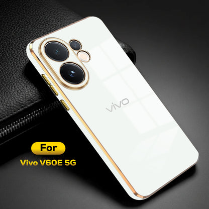 VIVO V60e 5G ULTRA-SHINE GOLD ELECTROPLATED LUXURIOUS  BACK CASE WITH CAMERA PROTECTION