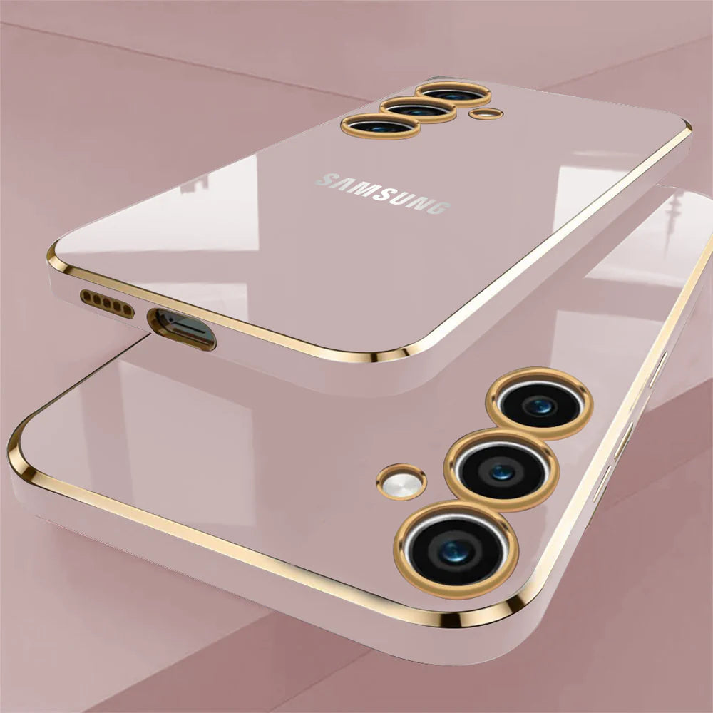 GALAXY A16 5G ULTRA-SHINE GOLD ELECTROPLATED LUXURIOUS  BACK CASE WITH CAMERA PROTECTION