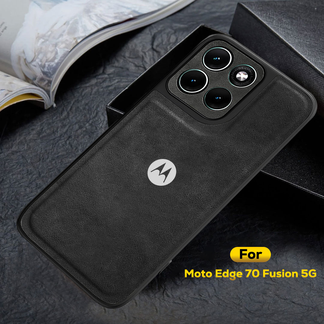 MOTOROLA EDGE 70 FUSION 5G Silicone Leather Back Cover - High Quality Protective Camera Lens Shield Case