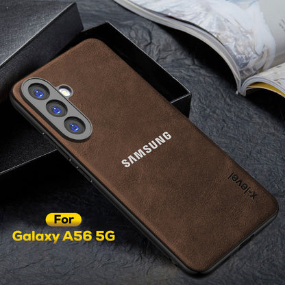 GALAXY A56 5G  Business Style PU LEATHER PROTECTIVE BACK CASE WITH CAMERA PROTECTION