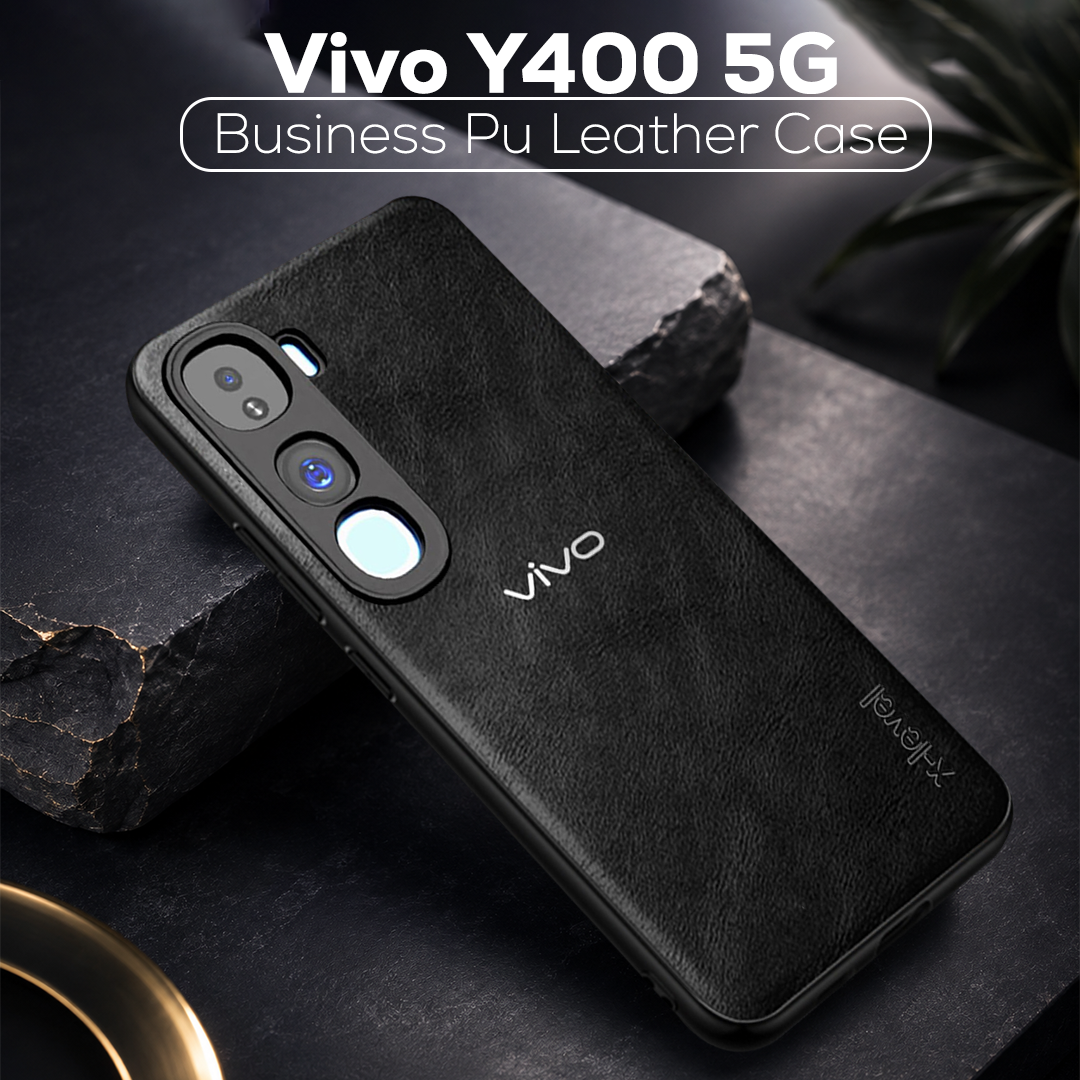 VIVO Y400 5G Business Style PU LEATHER PROTECTIVE BACK CASE WITH CAMERA PROTECTION