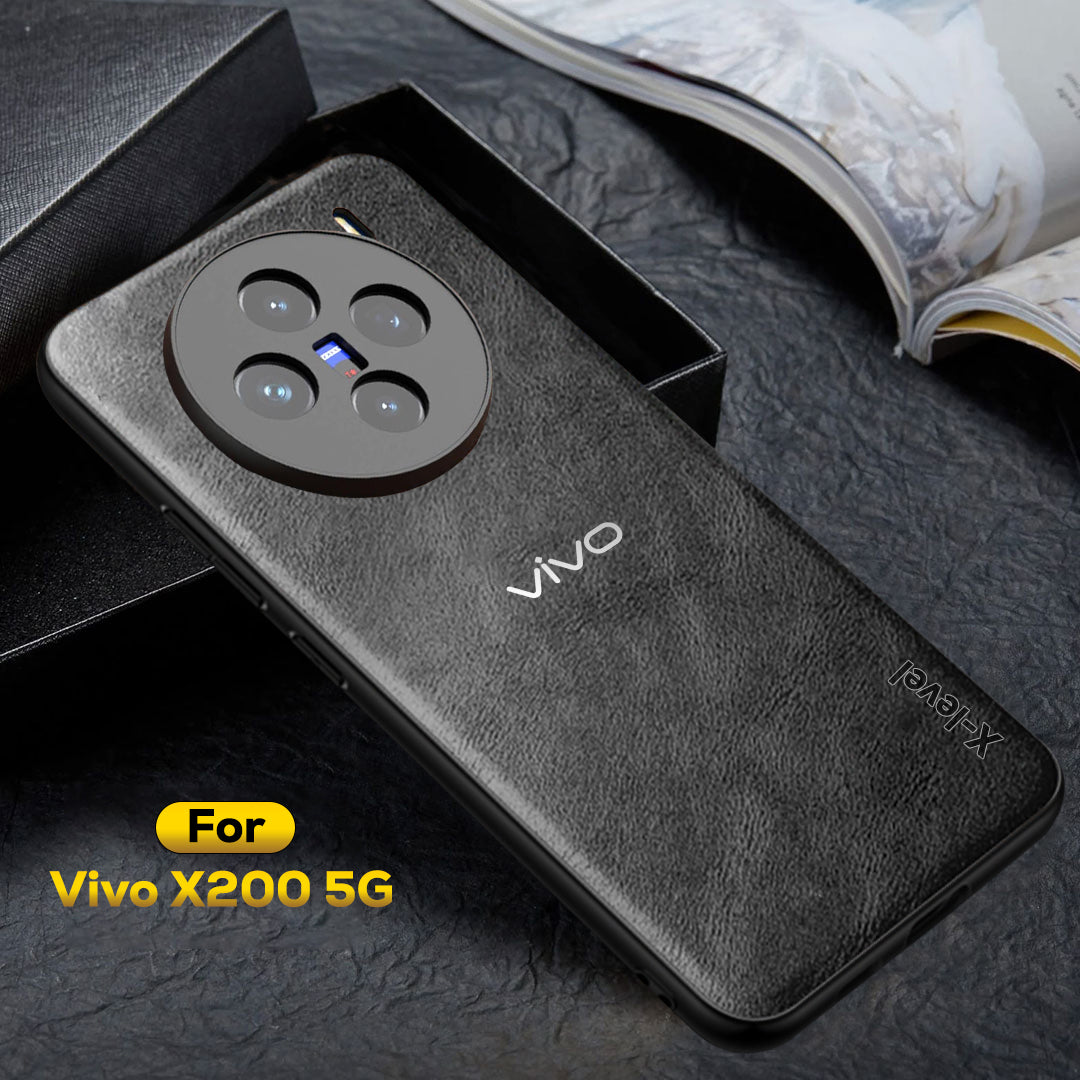 VIVO X200 5G  Business Style PU LEATHER PROTECTIVE BACK CASE WITH CAMERA PROTECTION